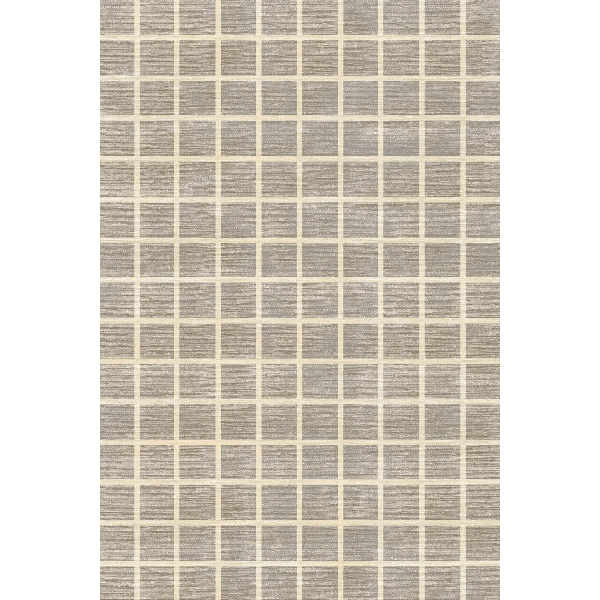 Tapis Caper beige naturel | Motif à carreaux moderne