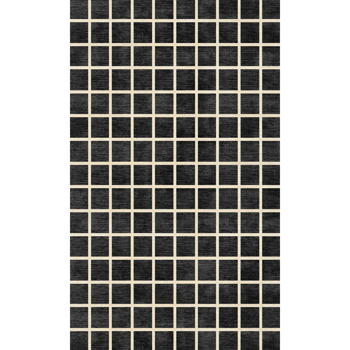 Tapis Caper Noir & Naturel à Carreaux | Design Moderne