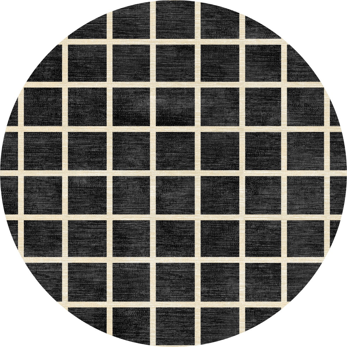 Tapis Caper Noir & Naturel à Carreaux | Design Moderne