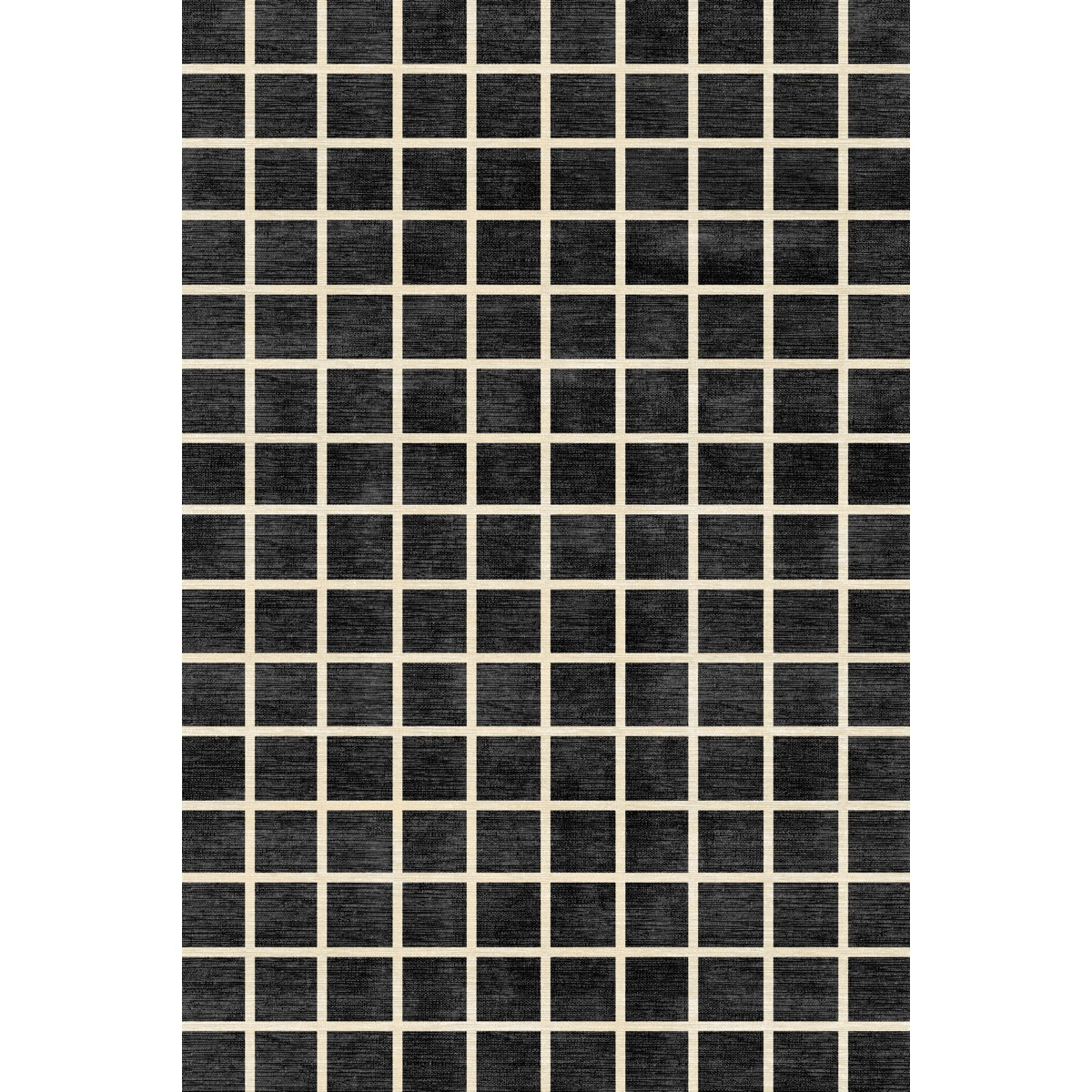 Tapis Caper Noir & Naturel à Carreaux | Design Moderne