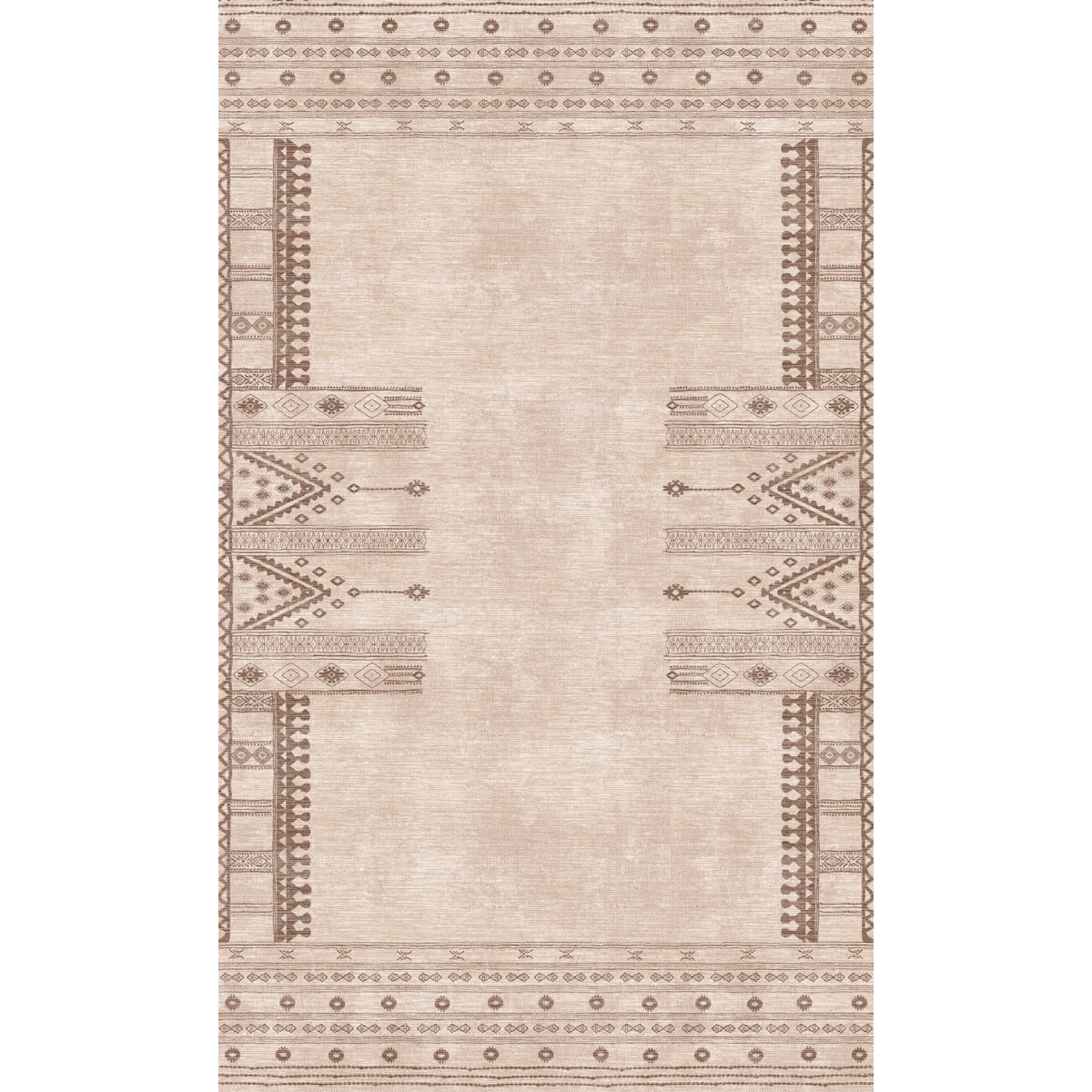 Tapis Mazela beige naturel & brun | Inspiration persane minimaliste