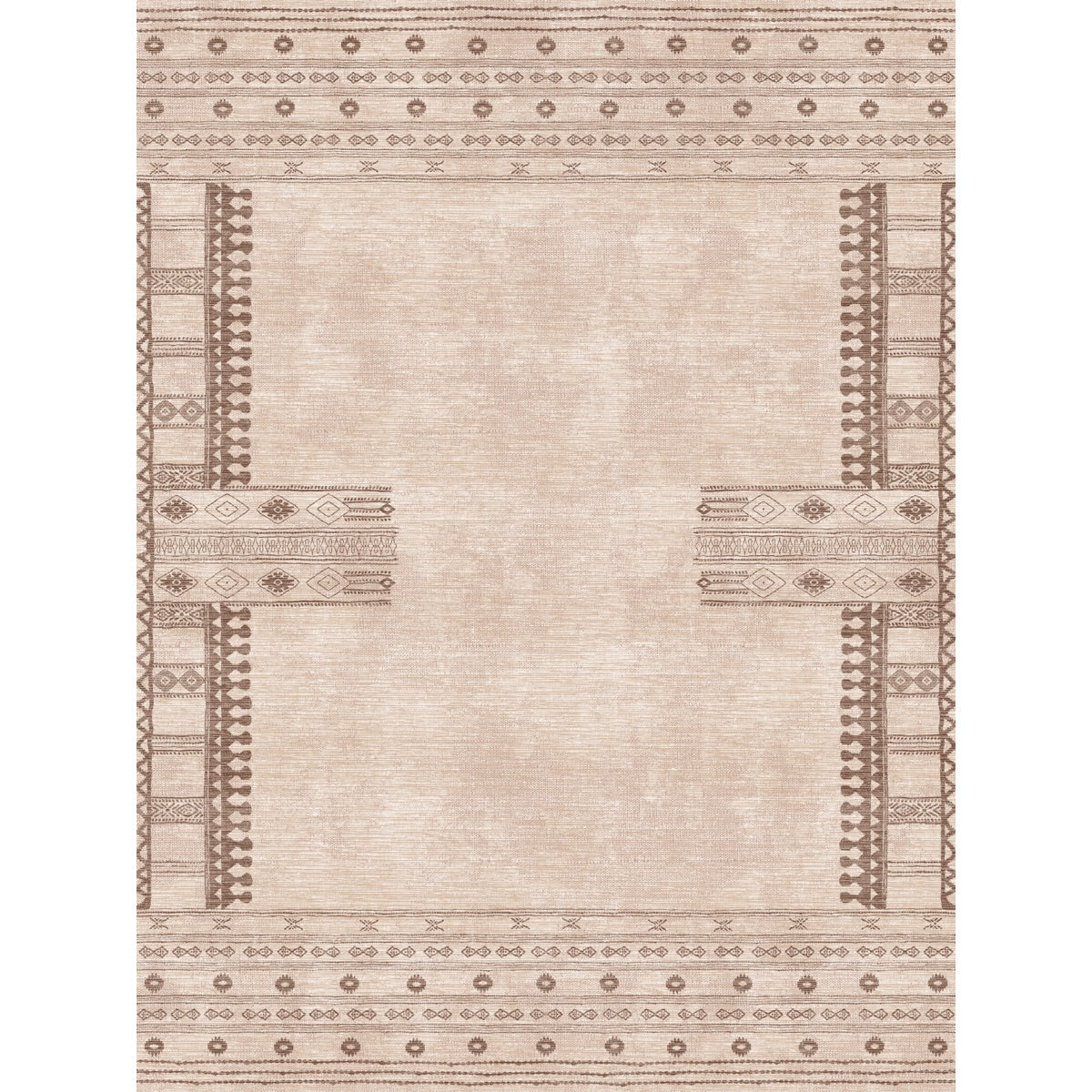 Tapis Mazela beige naturel & brun | Inspiration persane minimaliste