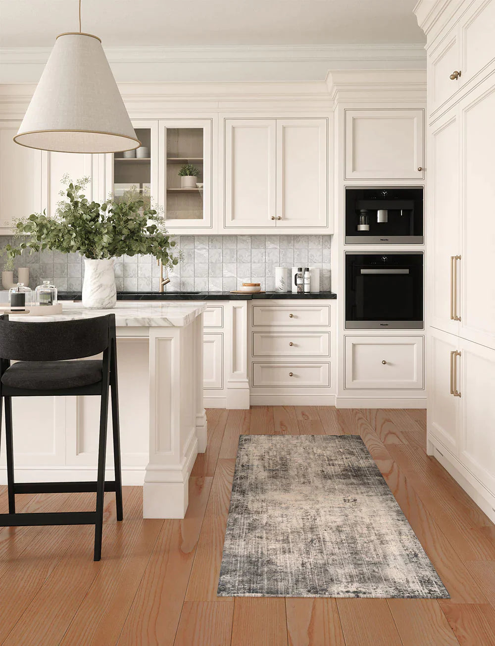 Tapis Willow Gris Foncé & Blanc | Motif Abstrait