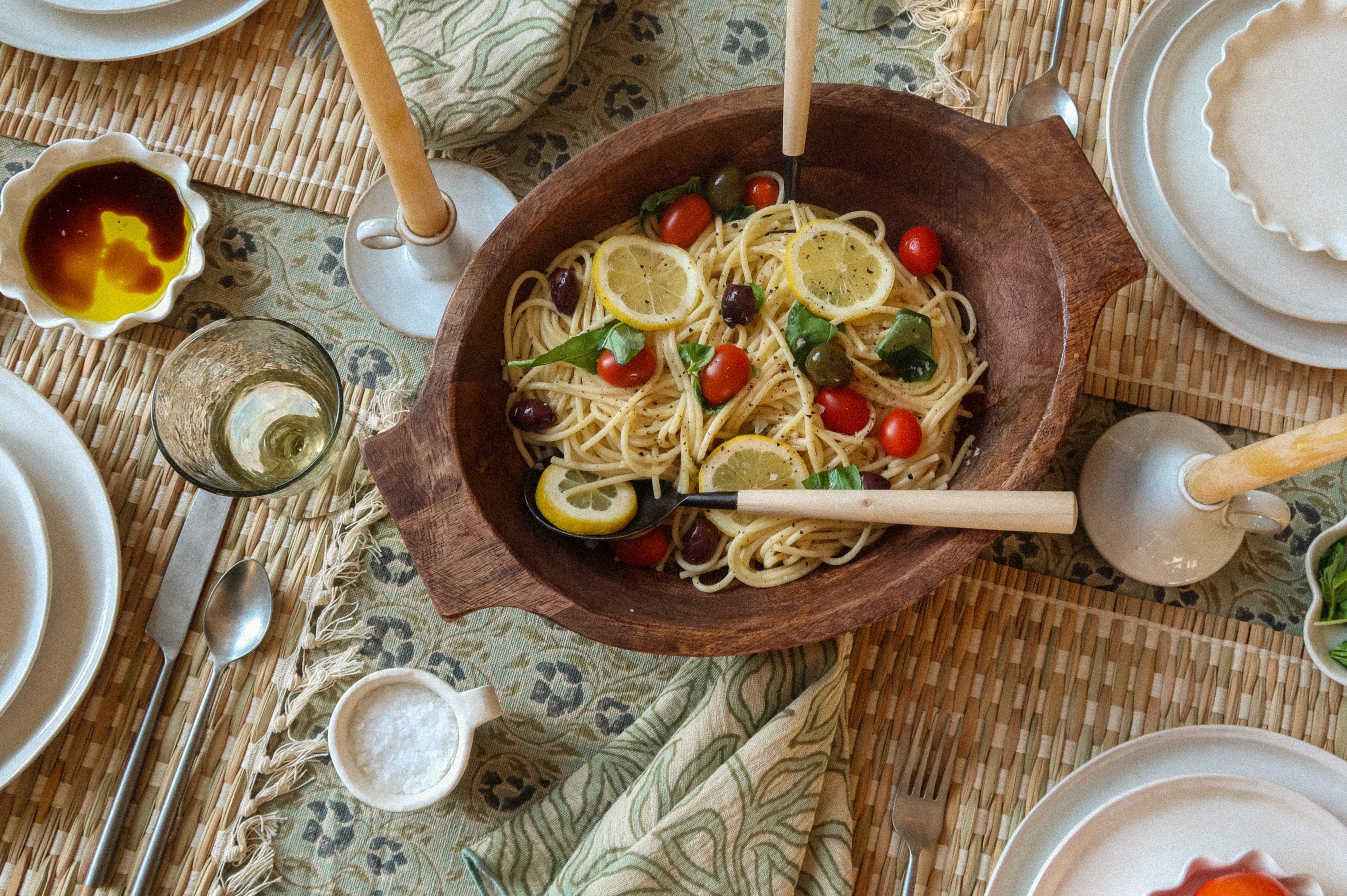 Couverts à salade en érable et acier inoxydable | Ensemble de 2 | Forgés à la main