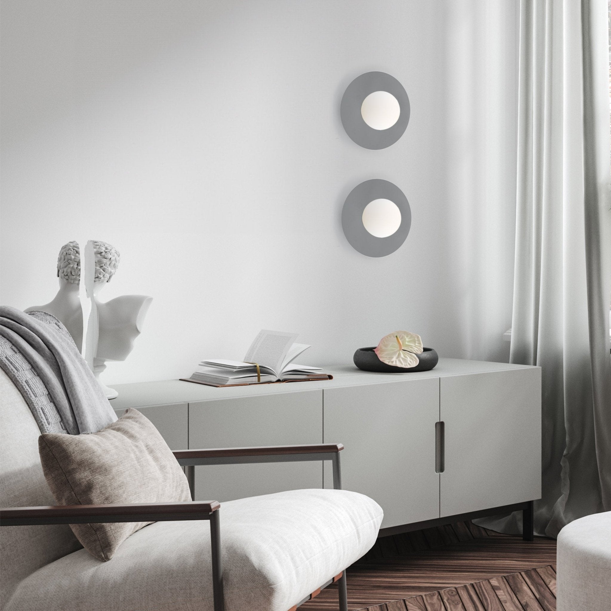 Applique Murale PIXI Scandinave | Éclairage Moderne Minimaliste en Verre et Métal - Les Trouvailles de JustineLumoCraftsGray