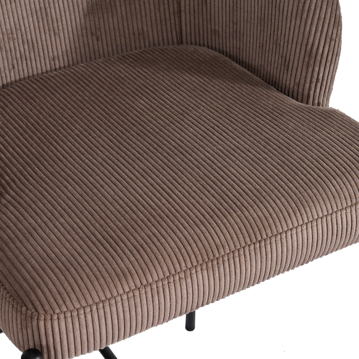 Tabouret Aria | Velours côtelé brun | Pieds en fer