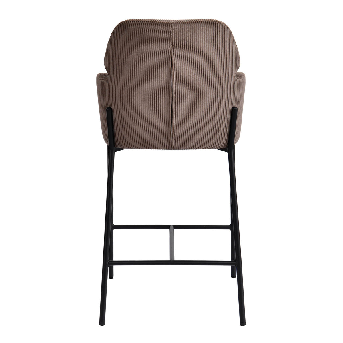Tabouret Aria | Velours côtelé brun | Pieds en fer