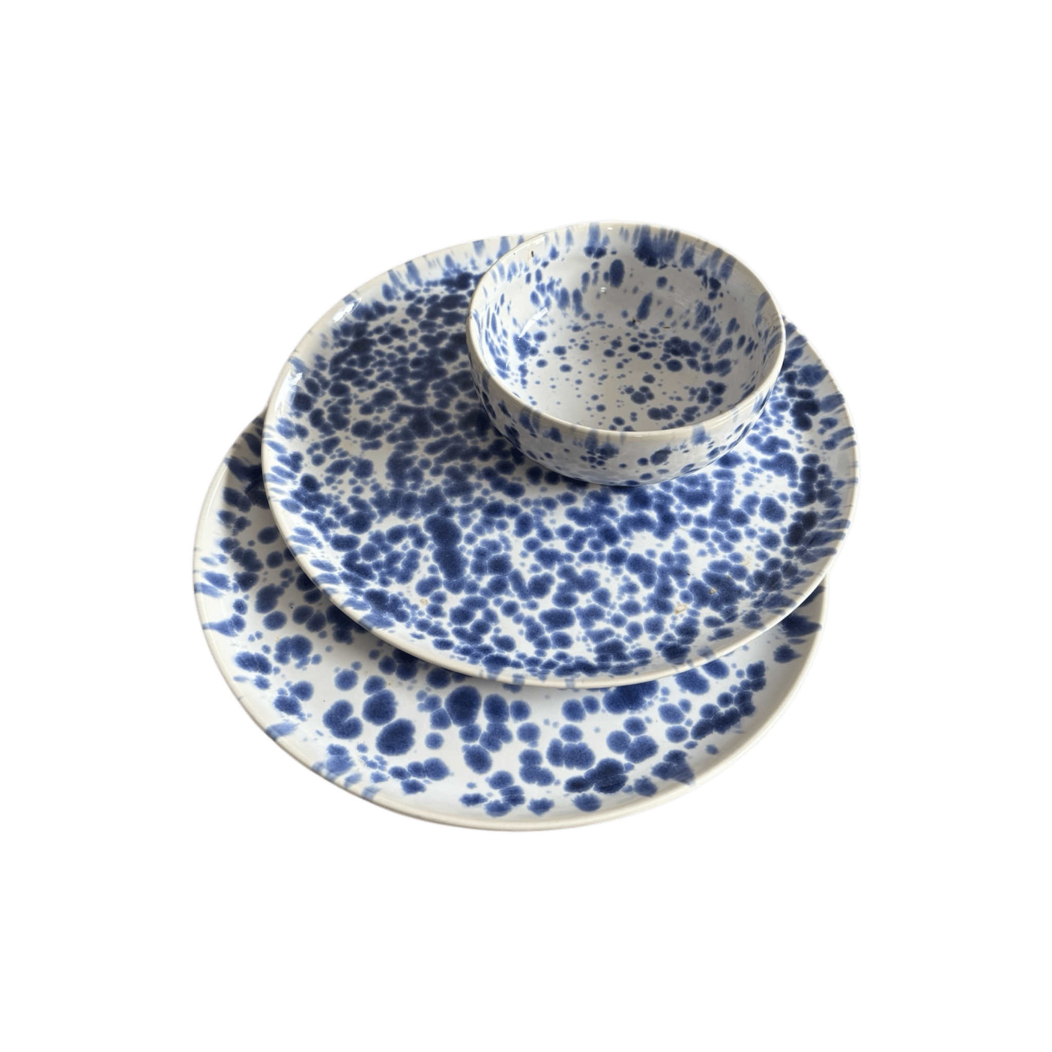 ASSIETTES & BOL EN CÉRAMIQUE BLEU/BLANC – MILO PORTUGAL | LOT 2 + BOL - Les Trouvailles de JustineLes Trouvailles de Justine