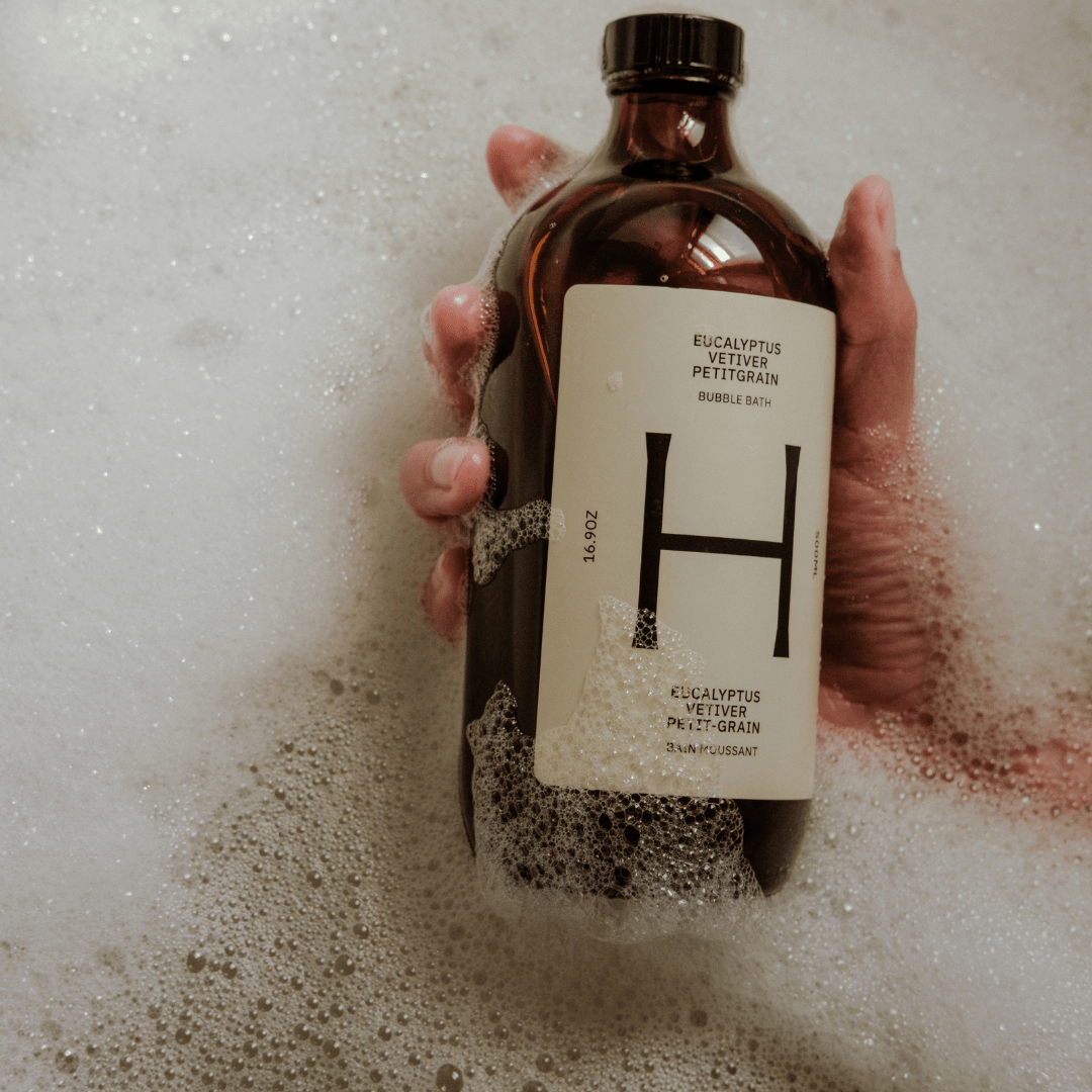 Bain moussant naturel 500 ml eucalyptus, vétiver & petitgrain, végétal Health Hut, Les Trouvailles de Justine