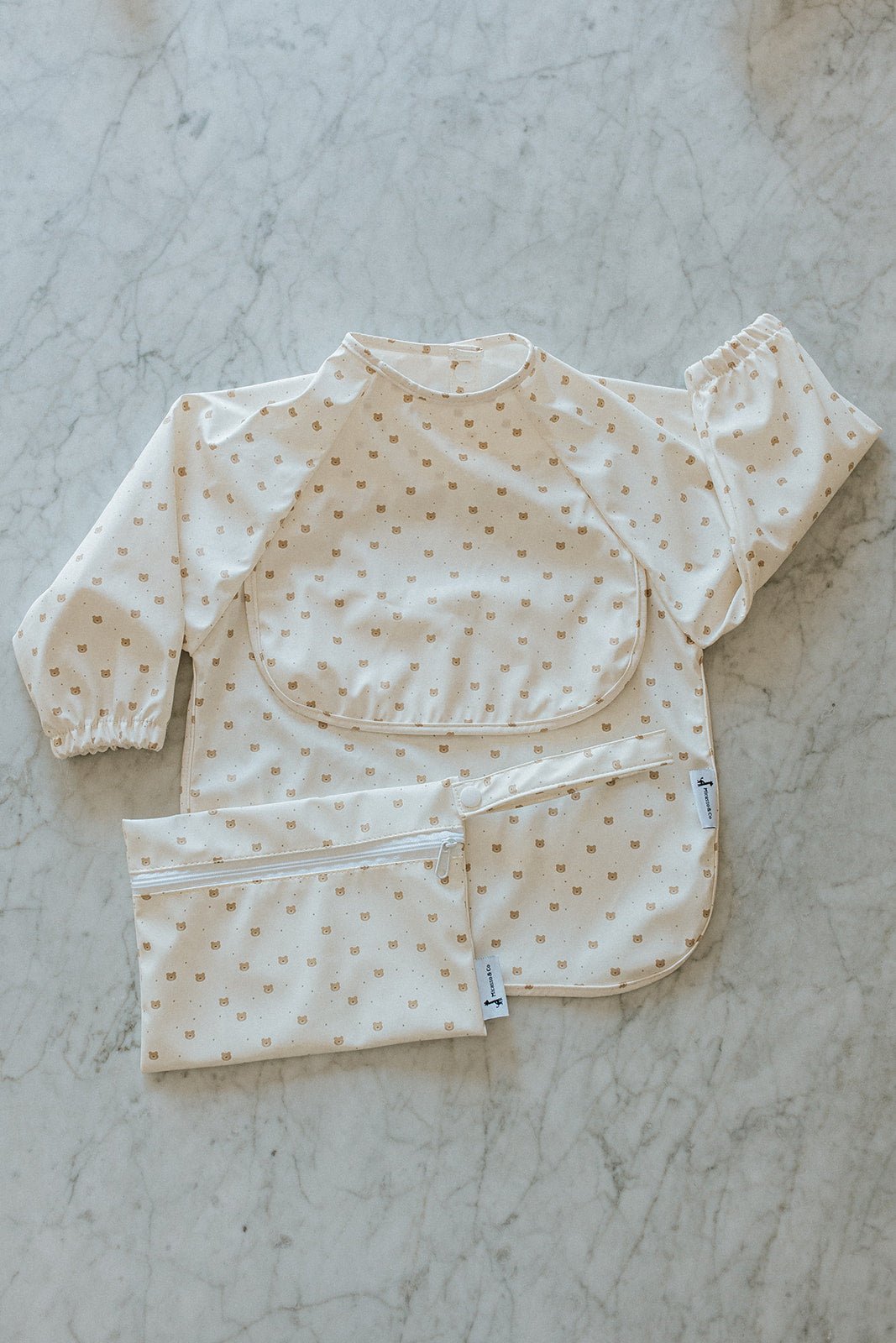Bavette à manches longues avec pochette intégrée - Les Trouvailles de JustineBébés et tout - petitsMicassoandcoOursonS - 6 - 24 mois