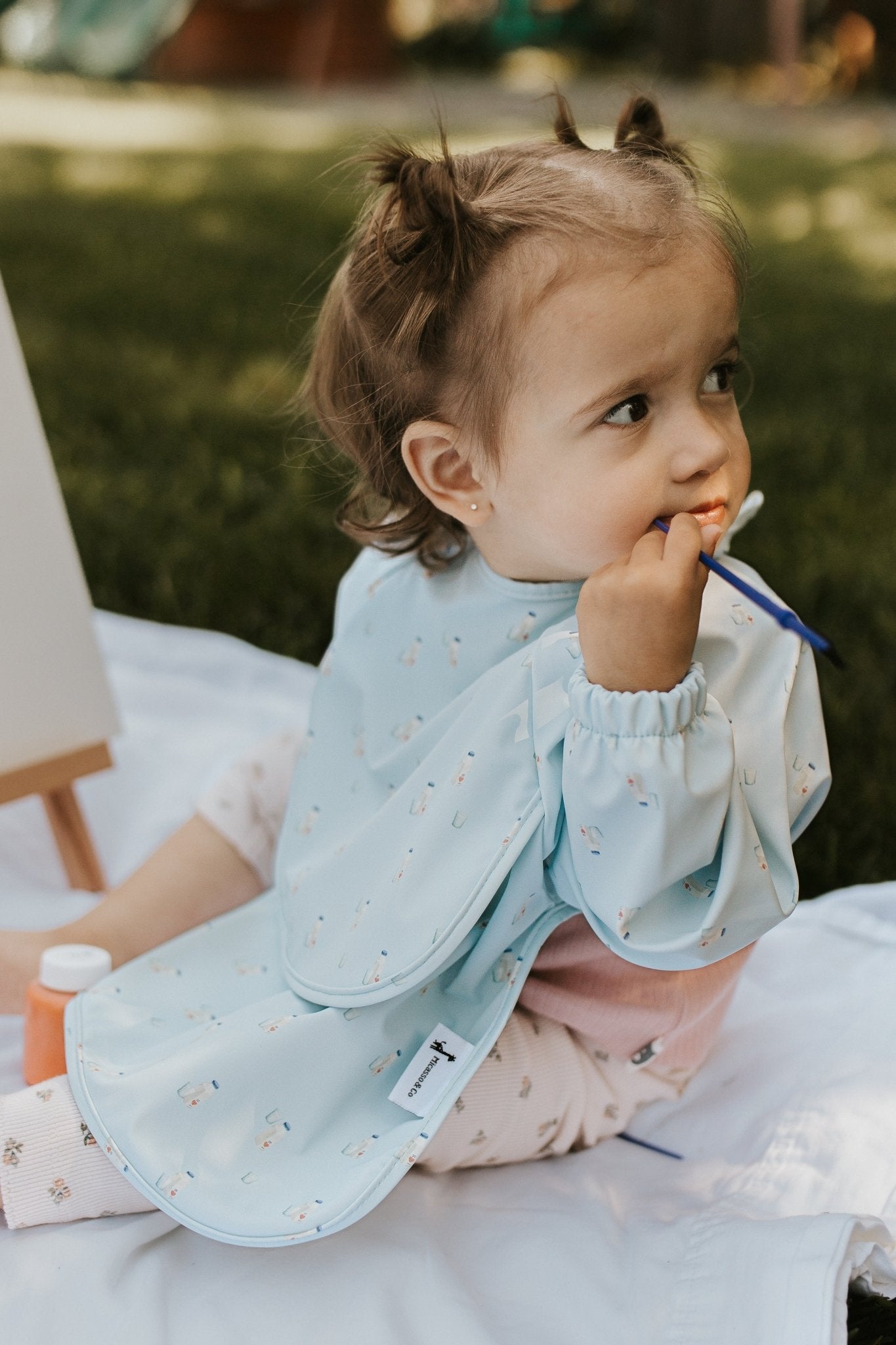 Bavette à manches longues avec pochette intégrée - Les Trouvailles de JustineBébés et tout - petitsMicassoandcoTartine banane et avocatXS - 6 - 12 mois