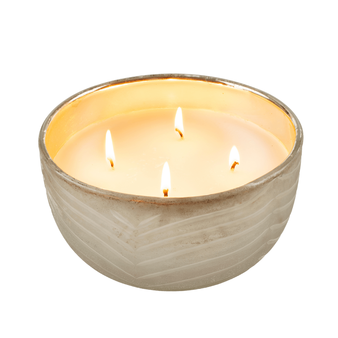Bol Bougie Feuille d'Argent Amber Spruce | Décor Chic pour Intérieur Cosy - Les Trouvailles de JustineIndaba Home