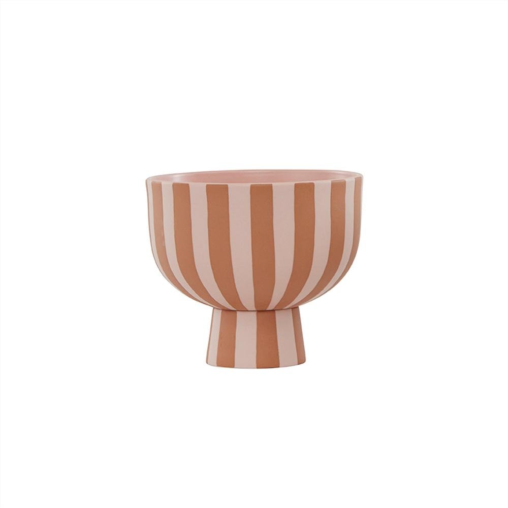 Bol décoratif Toppu en grès caramel et rose fait à la main par OYOY Living Design