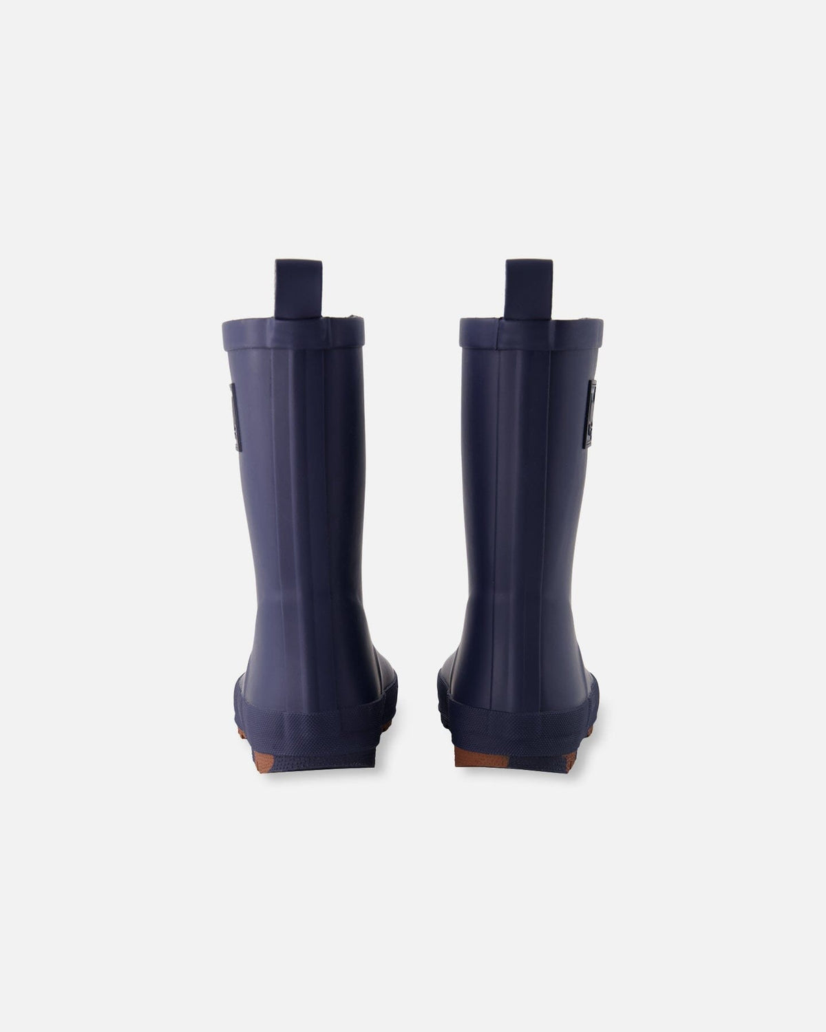 Paire de bottes de pluie enfant en caoutchouc bleu marine, mi-mollet