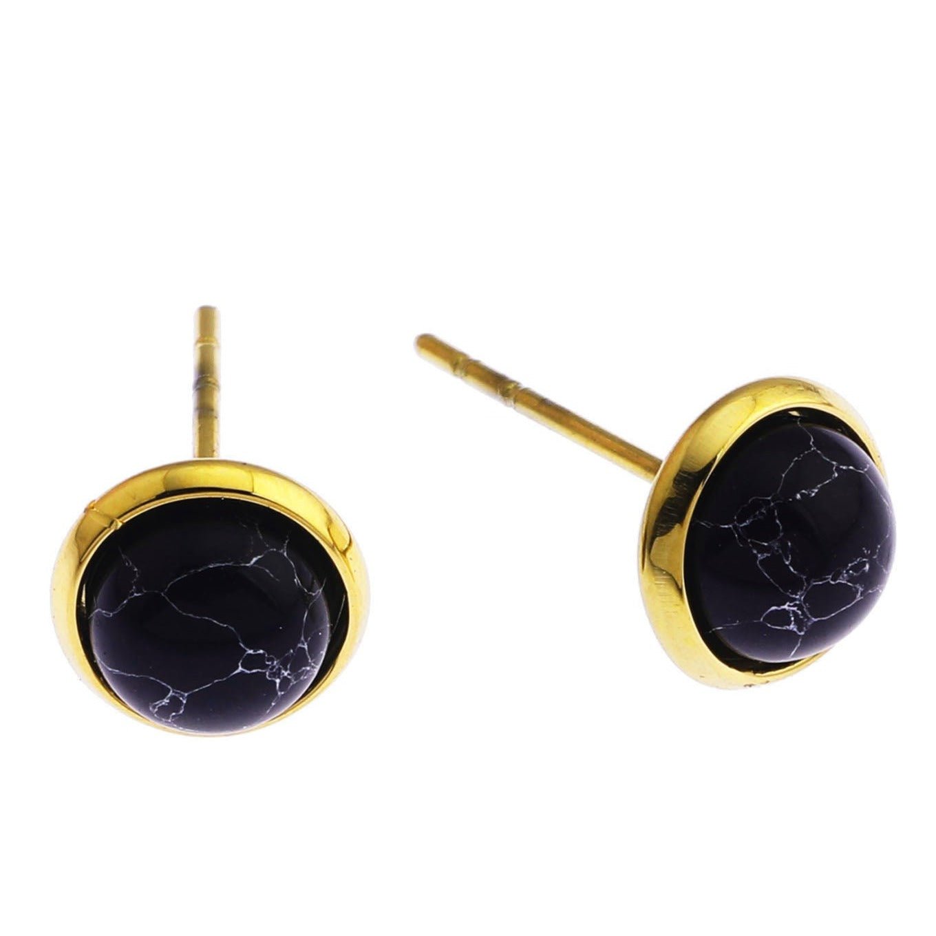 Boucles d’oreilles CECILIA | Clous classiques en pierre naturelle noire - Les Trouvailles de JustineSTUD EARRINGSHACKNEY NINE Jewellery