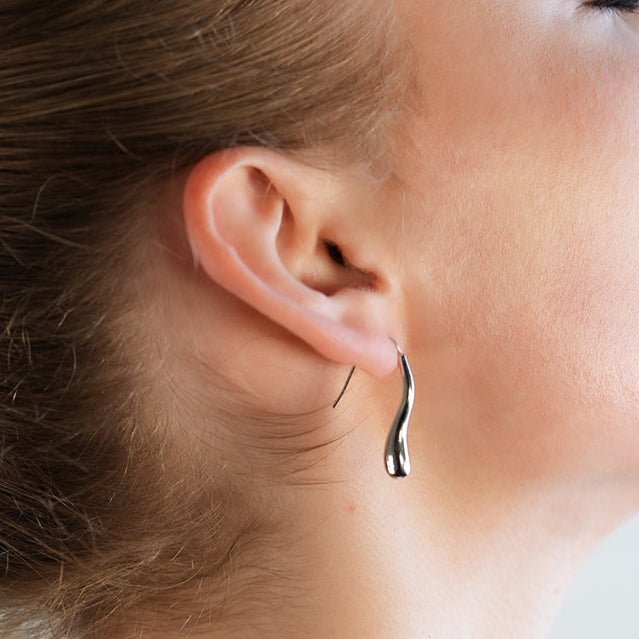 Boucles d’oreilles CORNING | Formes de têtard en or blanc (ton argent) - Les Trouvailles de JustineEARRINGSHACKNEY NINE Jewellery