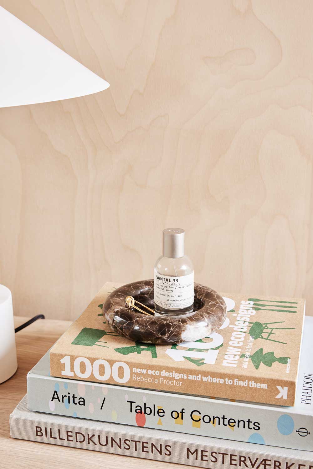 Bougeoir en marbre naturel grand, socle circulaire brun pour bougies