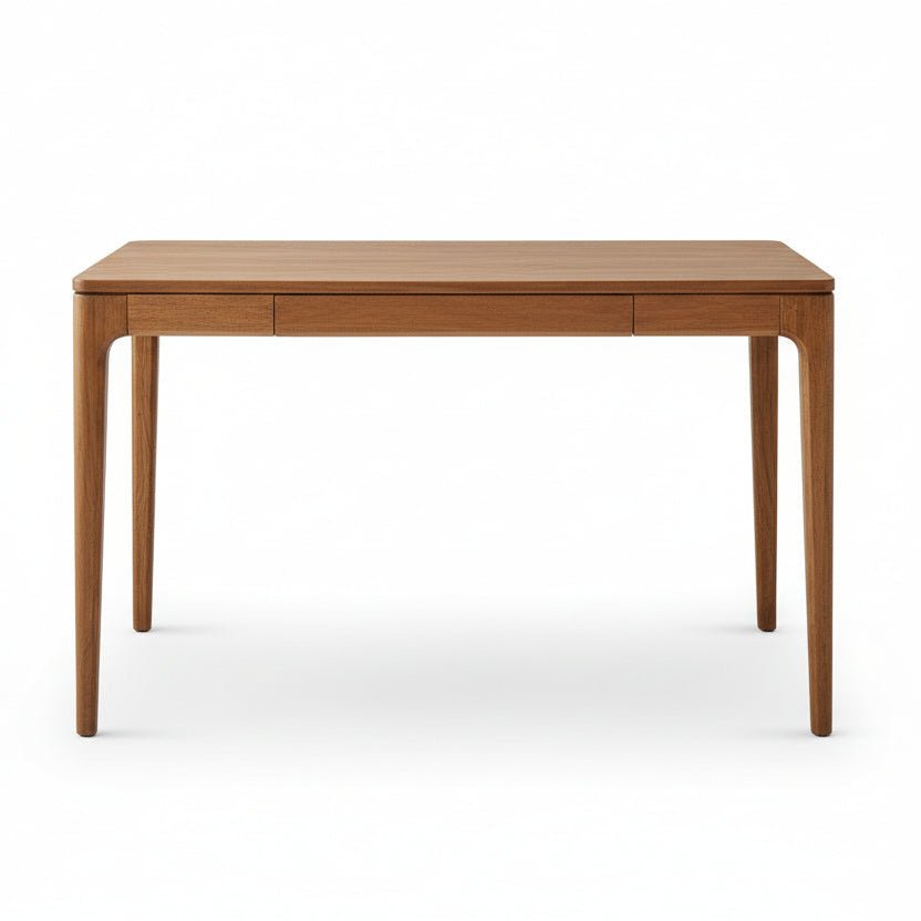 Bureau Wilma | Bois d’hévéa massif | Tiroir intégré & coins arrondis - Les Trouvailles de JustineTableDH International Trading Inc.Natural