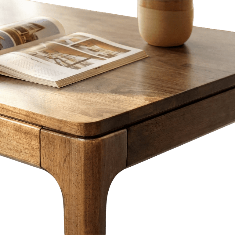 Bureau Wilma | Bois d’hévéa massif | Tiroir intégré & coins arrondis - Les Trouvailles de JustineTableDH International Trading Inc.Natural