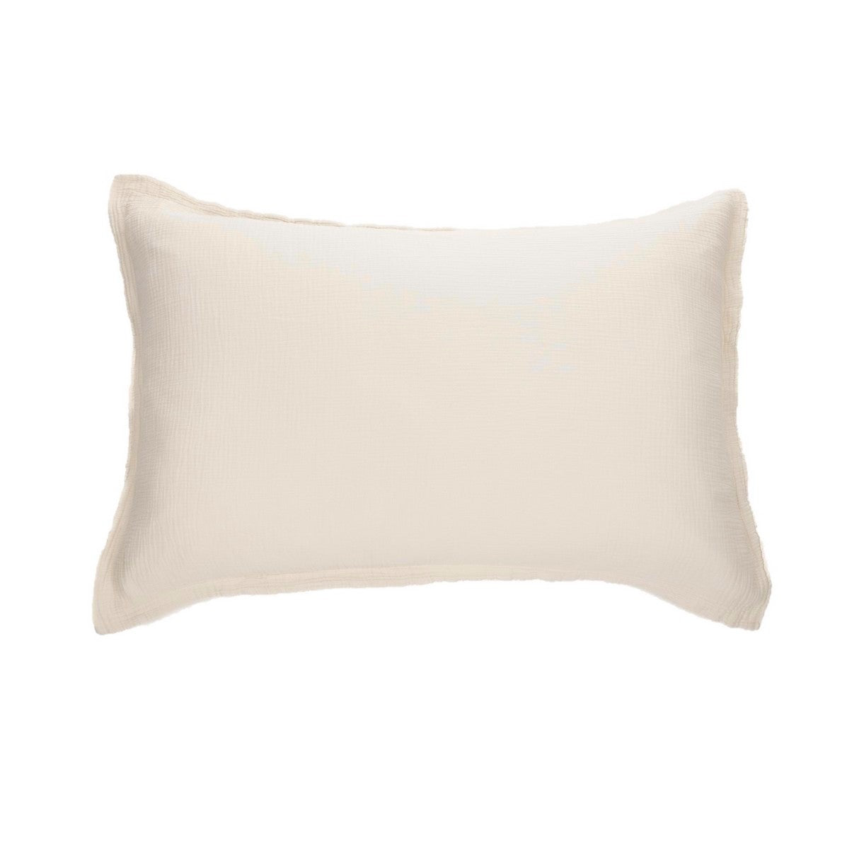 Housse d’oreiller décorative en mousseline oatmeal, rectangle uni