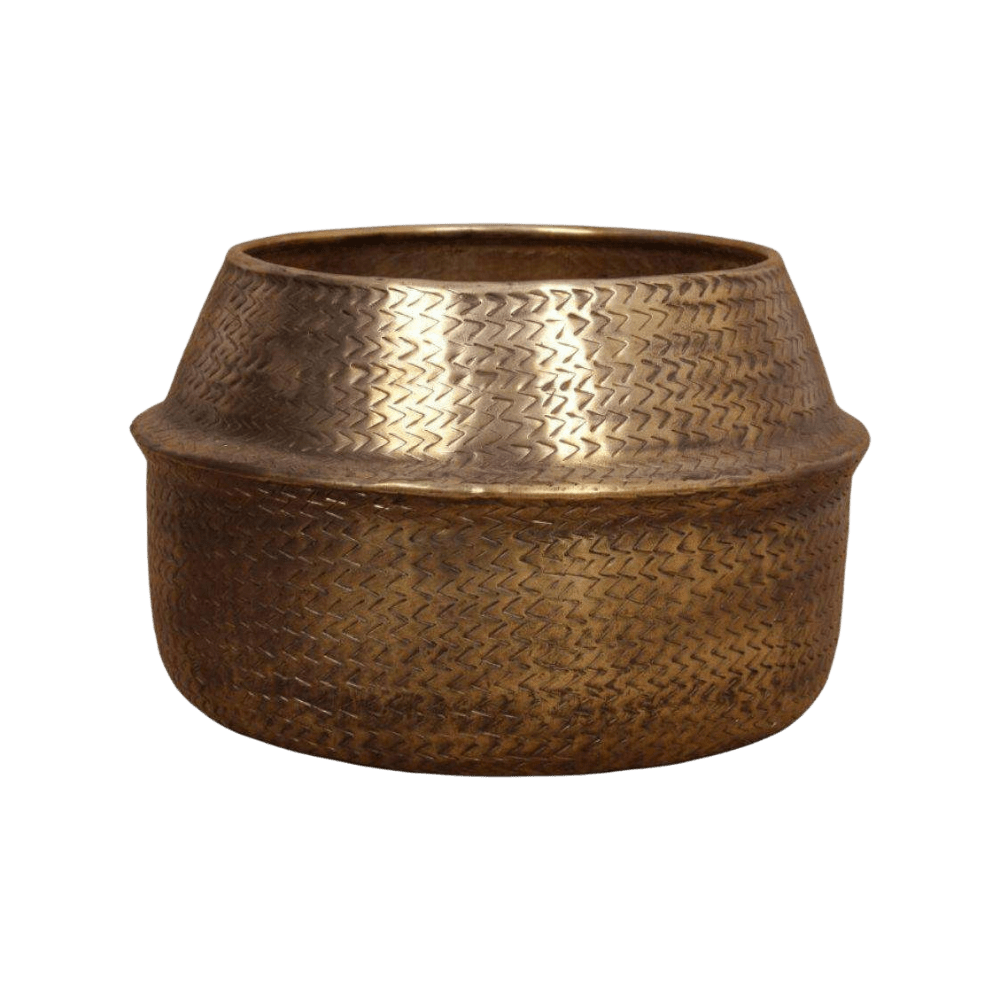 Cache - pot Aleta en laiton finition antique | Façonné à la main - Les Trouvailles de JustineBrass Planterartiplanto