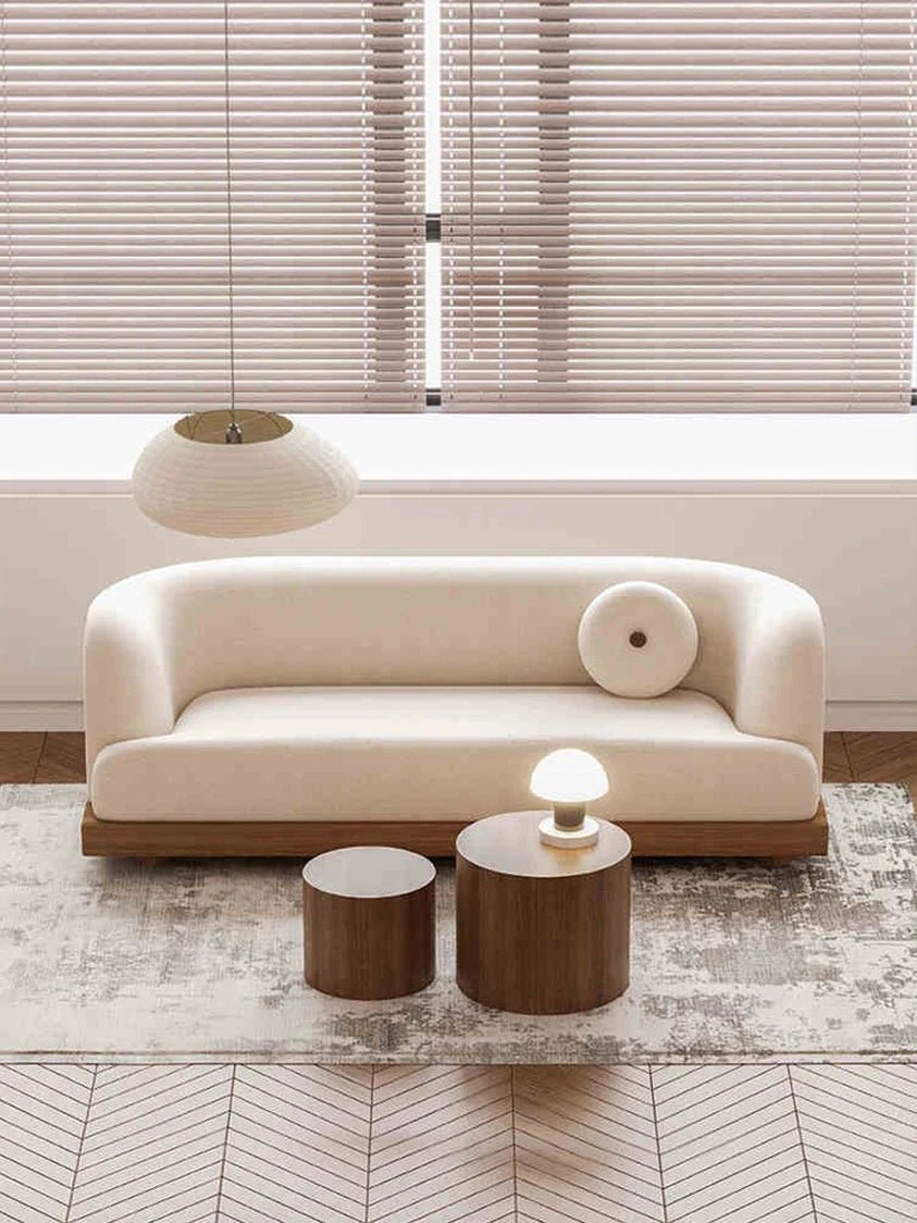 Canapé Endo | Bouclé | Base en bois | Design minimaliste - Les Trouvailles de JustineNisu Home1.7m