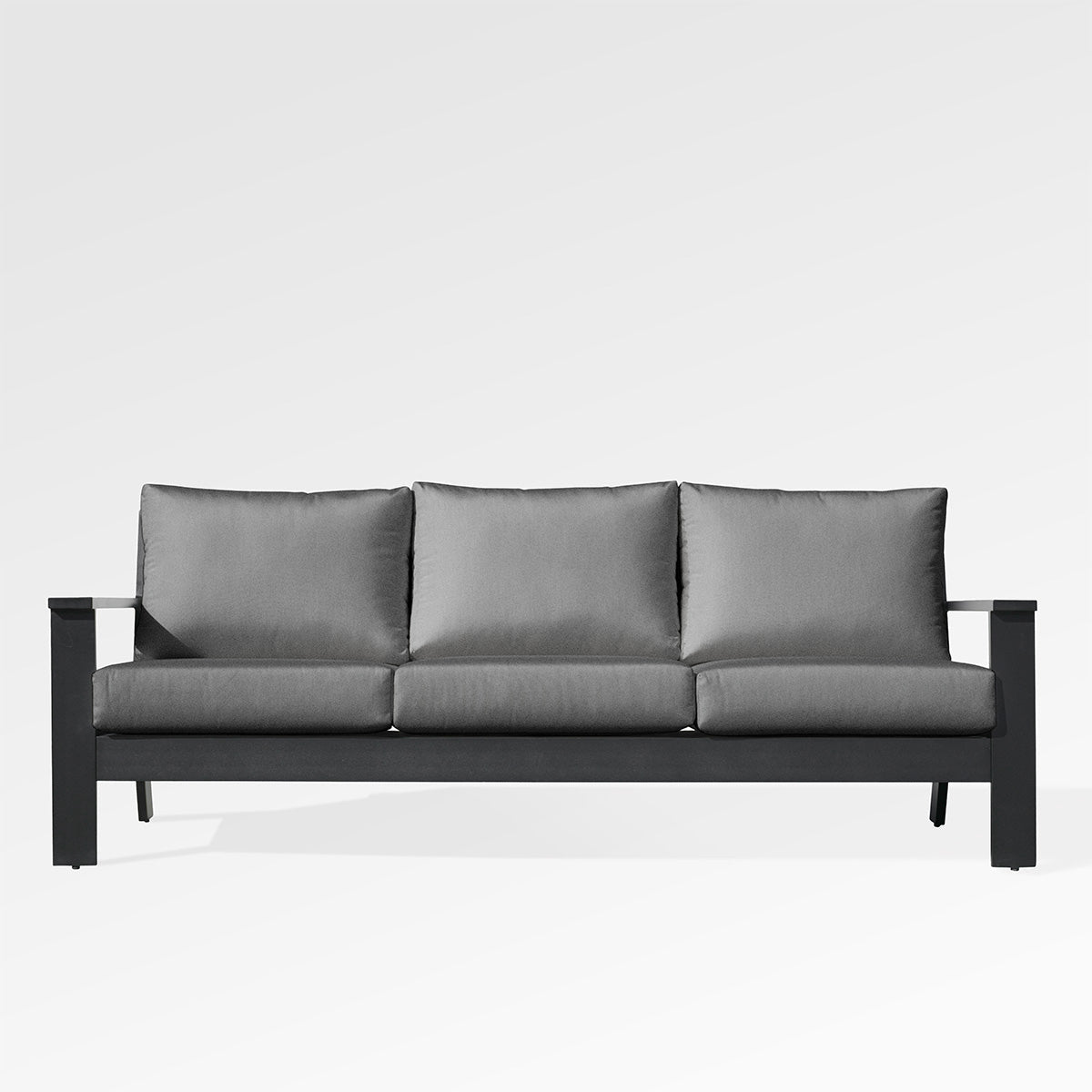 Canapé Magnolia | Aluminium noir avec coussins Sunbrella® - Les Trouvailles de JustinesofasEncloverGris ardoiseOui