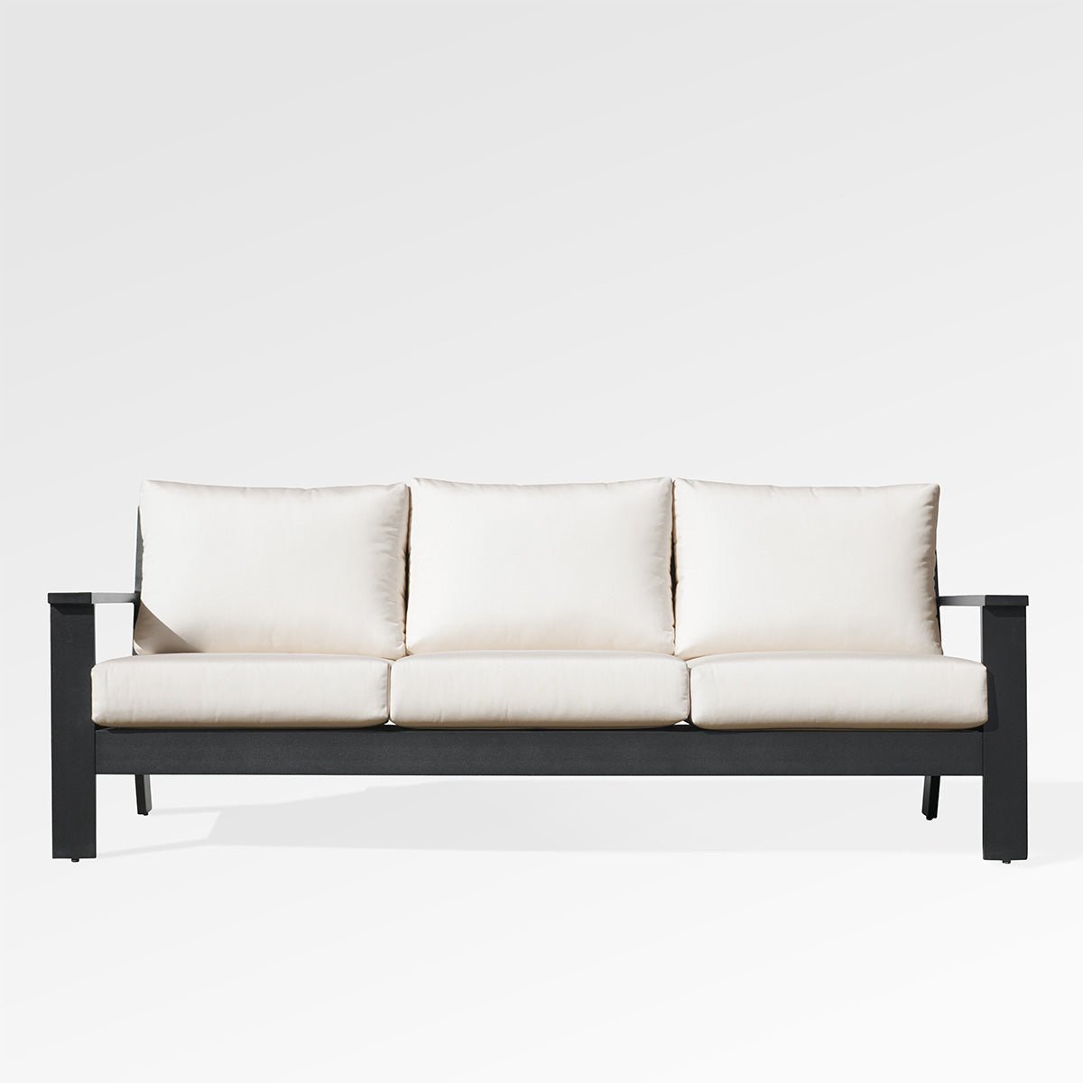 Canapé Magnolia | Aluminium noir avec coussins Sunbrella® - Les Trouvailles de JustinesofasEncloverIvoire chinéOui