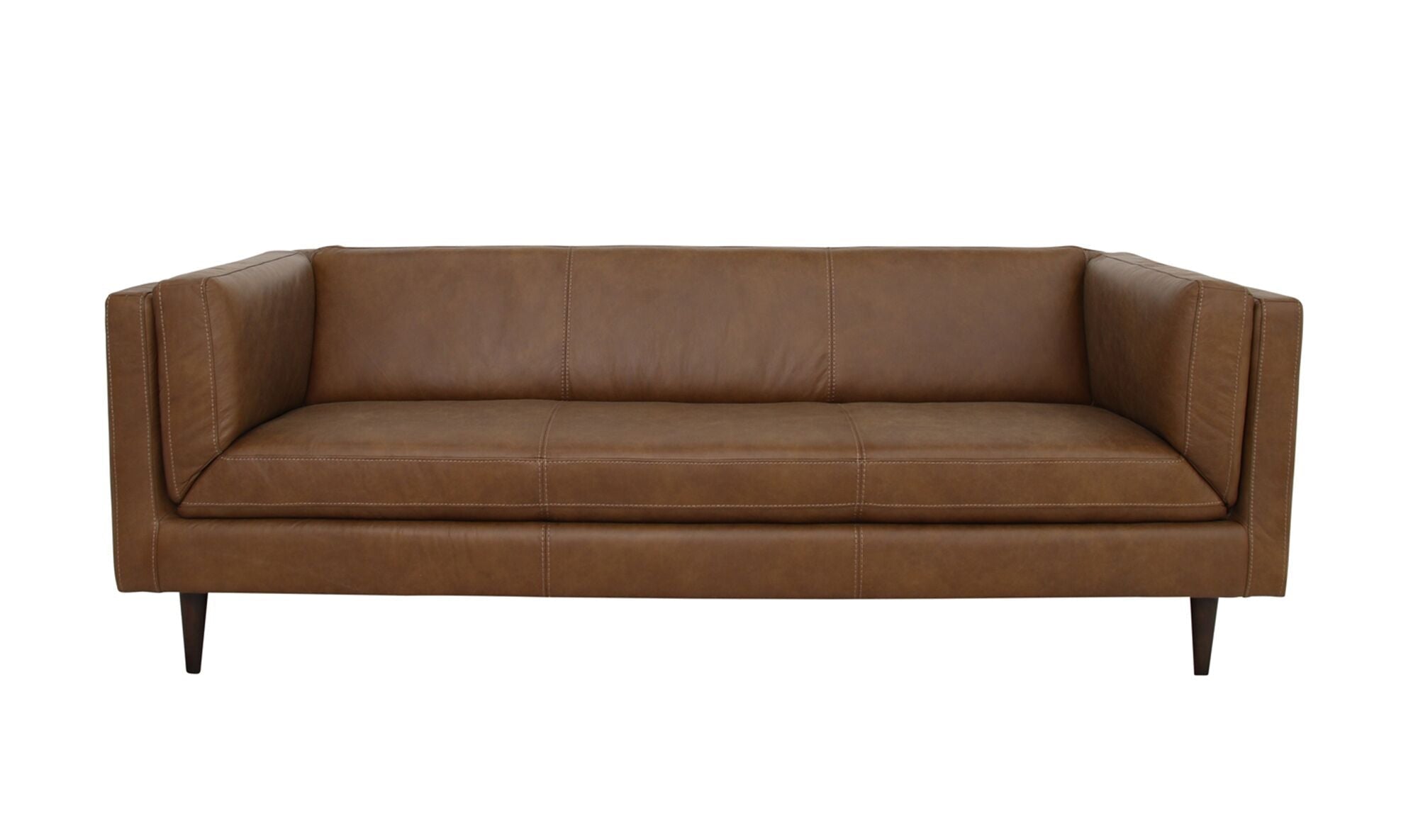 Canapé Waterbury cuir pleine fleur mid-century fond blanc