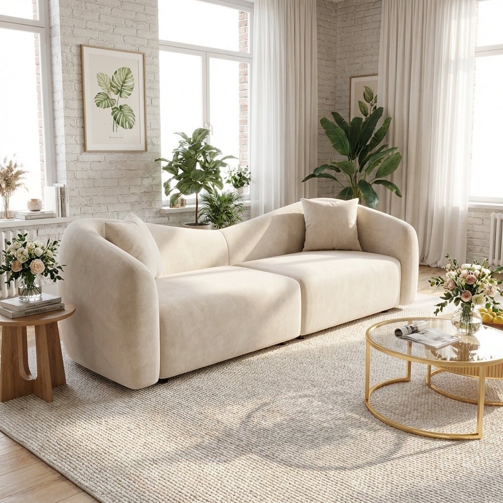 Canapé Zen Osaka | Lin | Cadre en chêne massif | Coussin réversible - Les Trouvailles de JustinesofaAltera240cm lenght