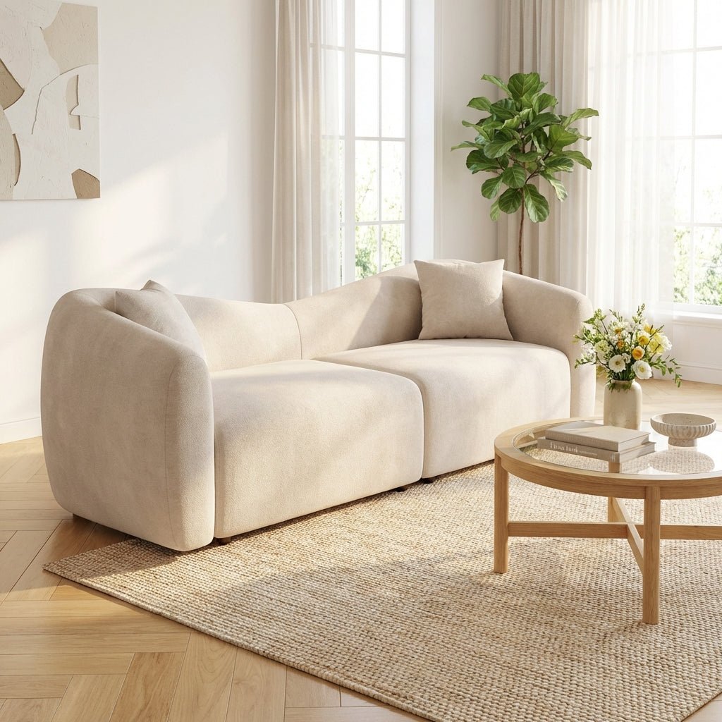 Canapé Zen Osaka | Lin | Cadre en chêne massif | Coussin réversible - Les Trouvailles de JustinesofaAltera240cm lenght