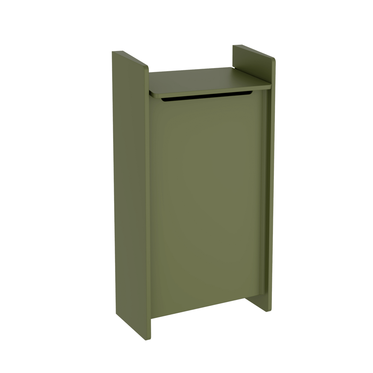 Boîte aux lettres murale olive, rectangulaire, avec fente et auvent