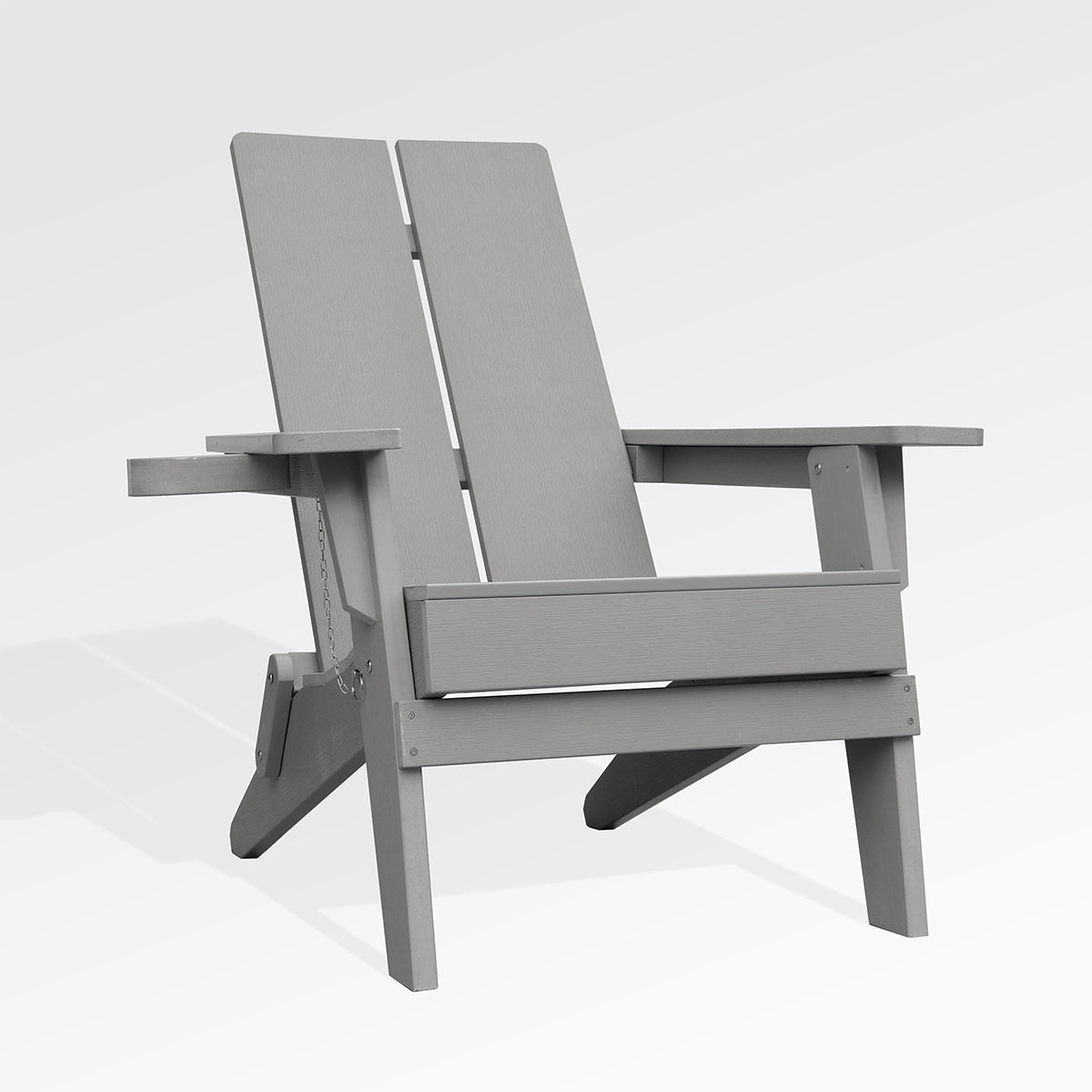 Chaise Adirondack pliante | 2 panneaux | Porte - gobelet intégré - Les Trouvailles de JustinechairsEncloverGris