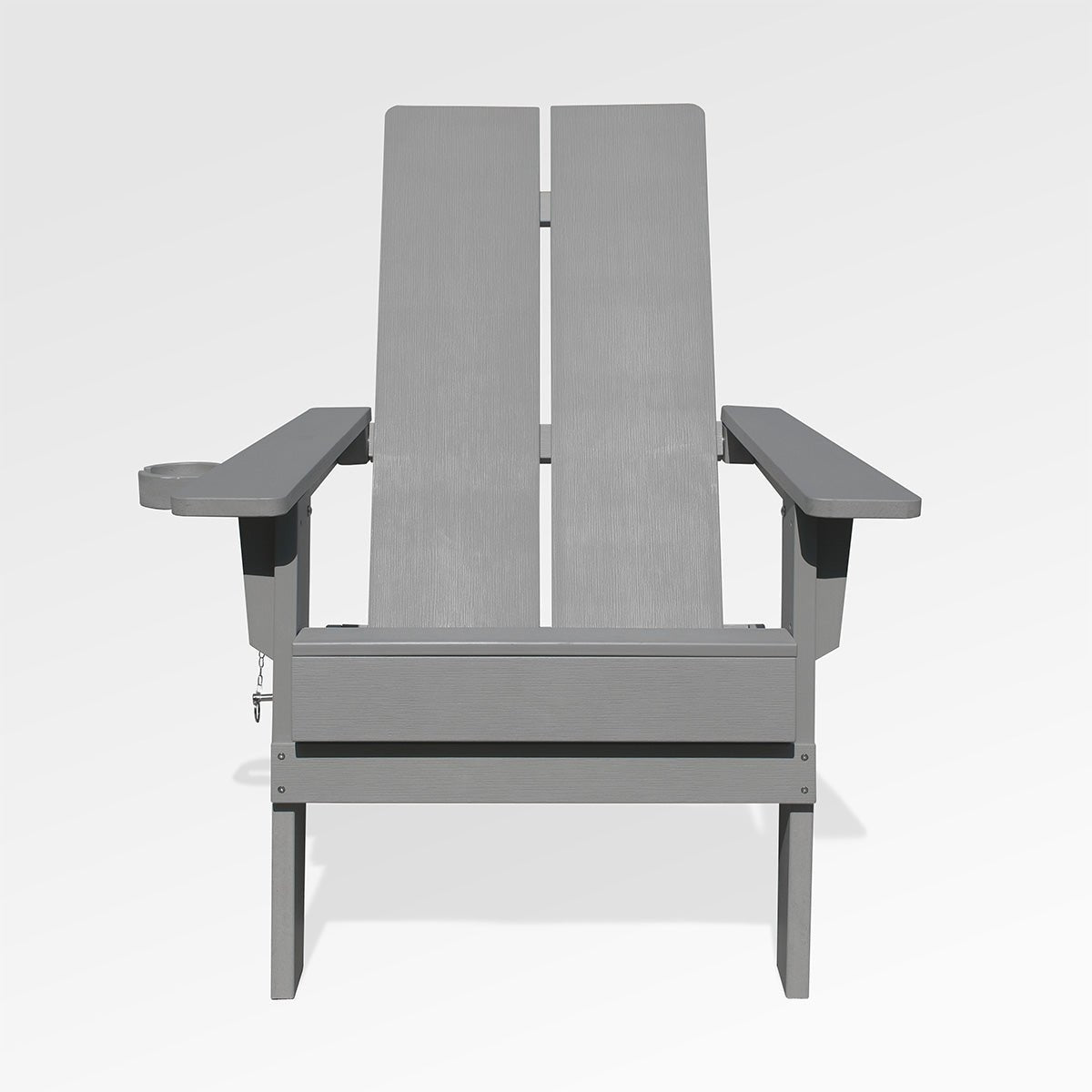 Chaise Adirondack pliante | 2 panneaux | Porte - gobelet intégré - Les Trouvailles de JustinechairsEncloverGris