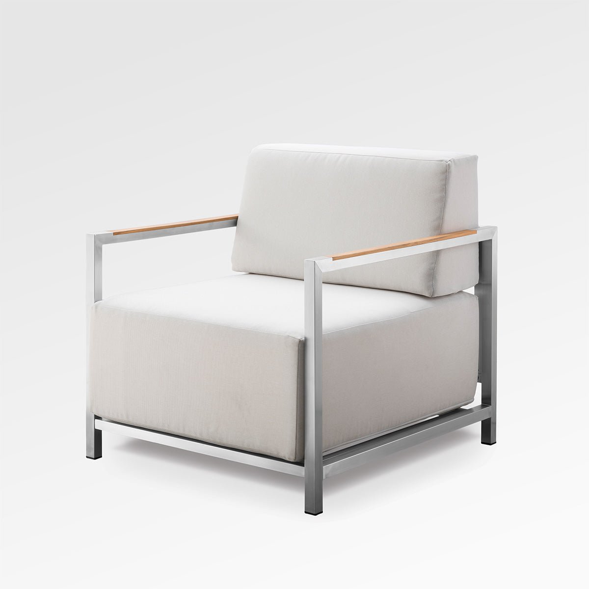 Chaise lounge Acacia Lux | Acier inoxydable & coussins Sunbrella® - Les Trouvailles de JustinechairEncloverGris ardoise