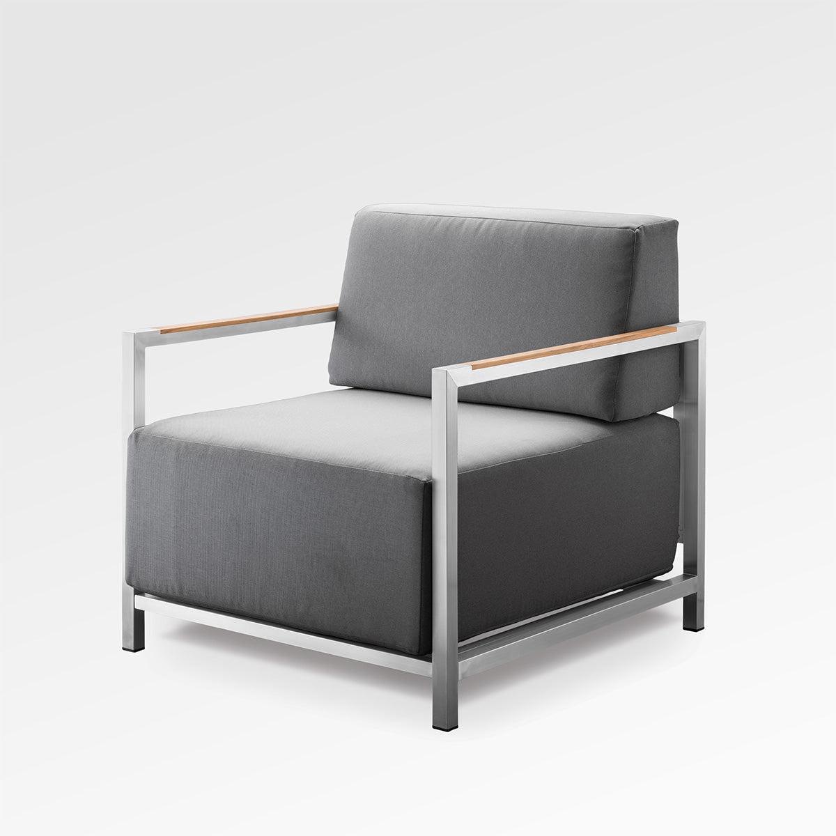 Chaise lounge Acacia Lux | Acier inoxydable & coussins Sunbrella® - Les Trouvailles de JustinechairEncloverGris ardoise