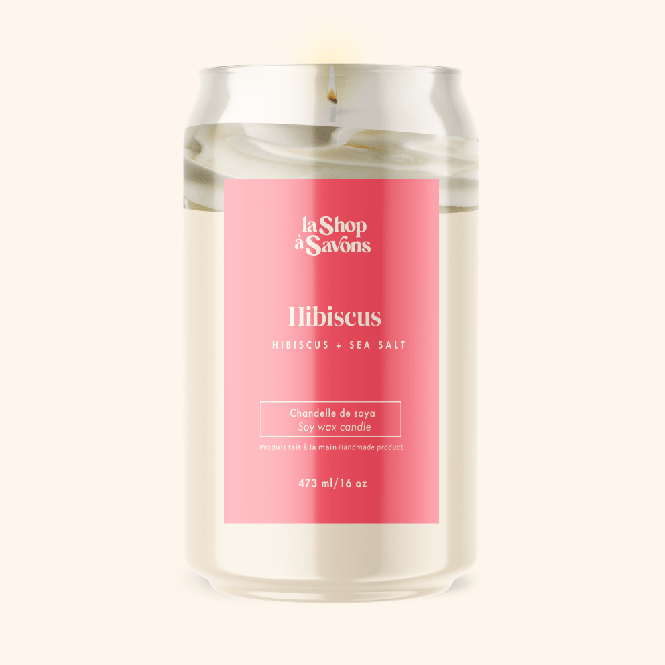 Chandelle de soya Hibiscus marin 16 oz de La Shop à Savons