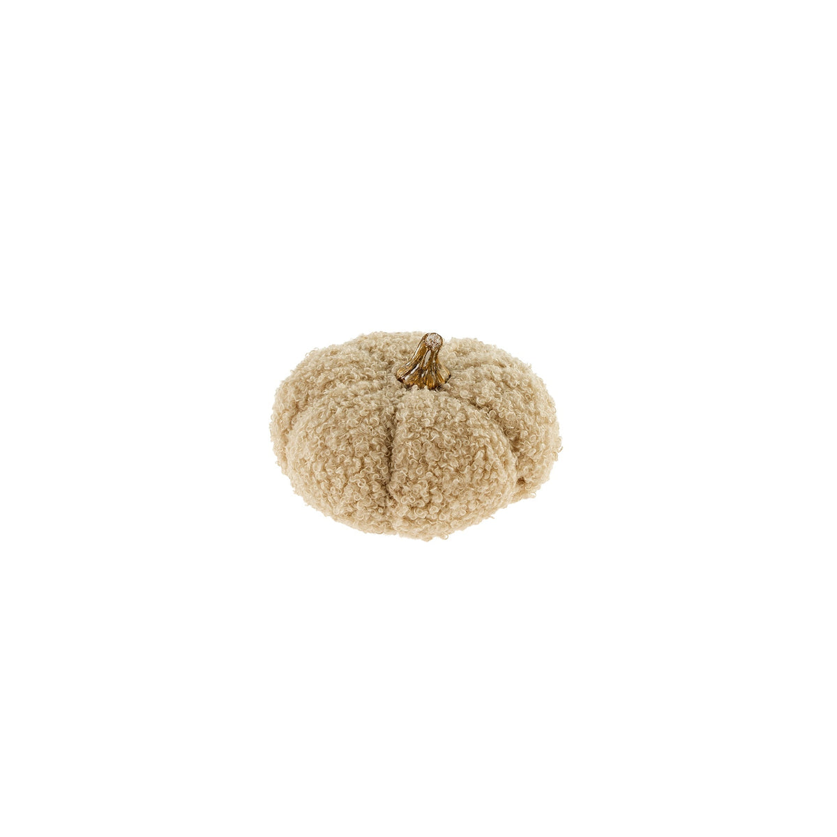 Citrouille en boucle beige, format XS, tige en fil torsadé