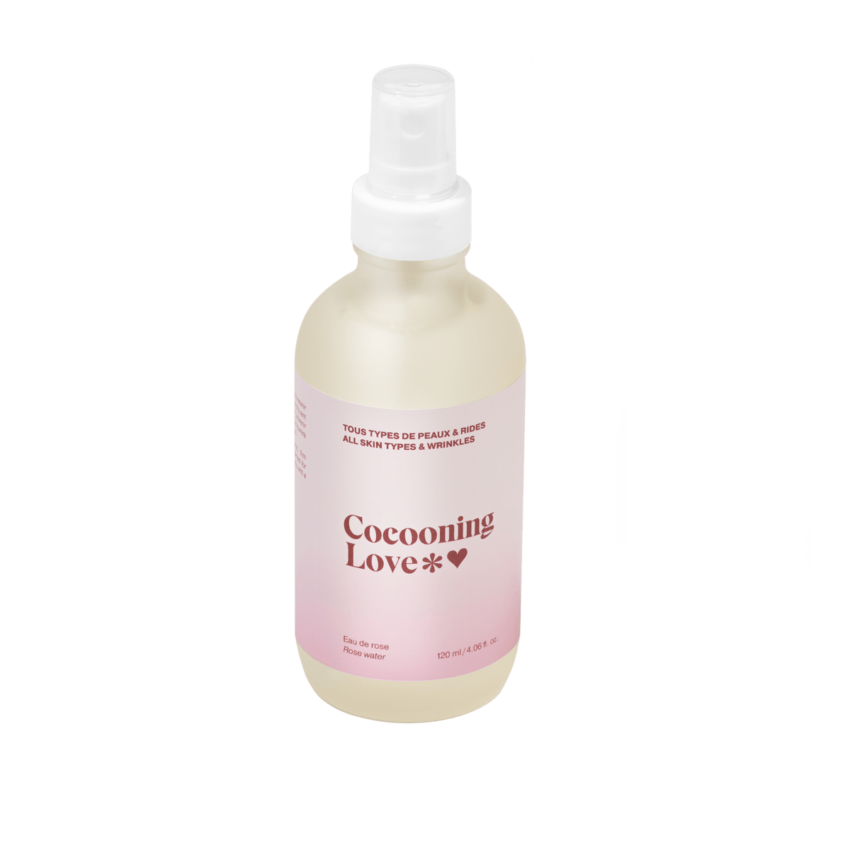 Flacon de lotion «Cocooning Love» rose et blanc avec pompe