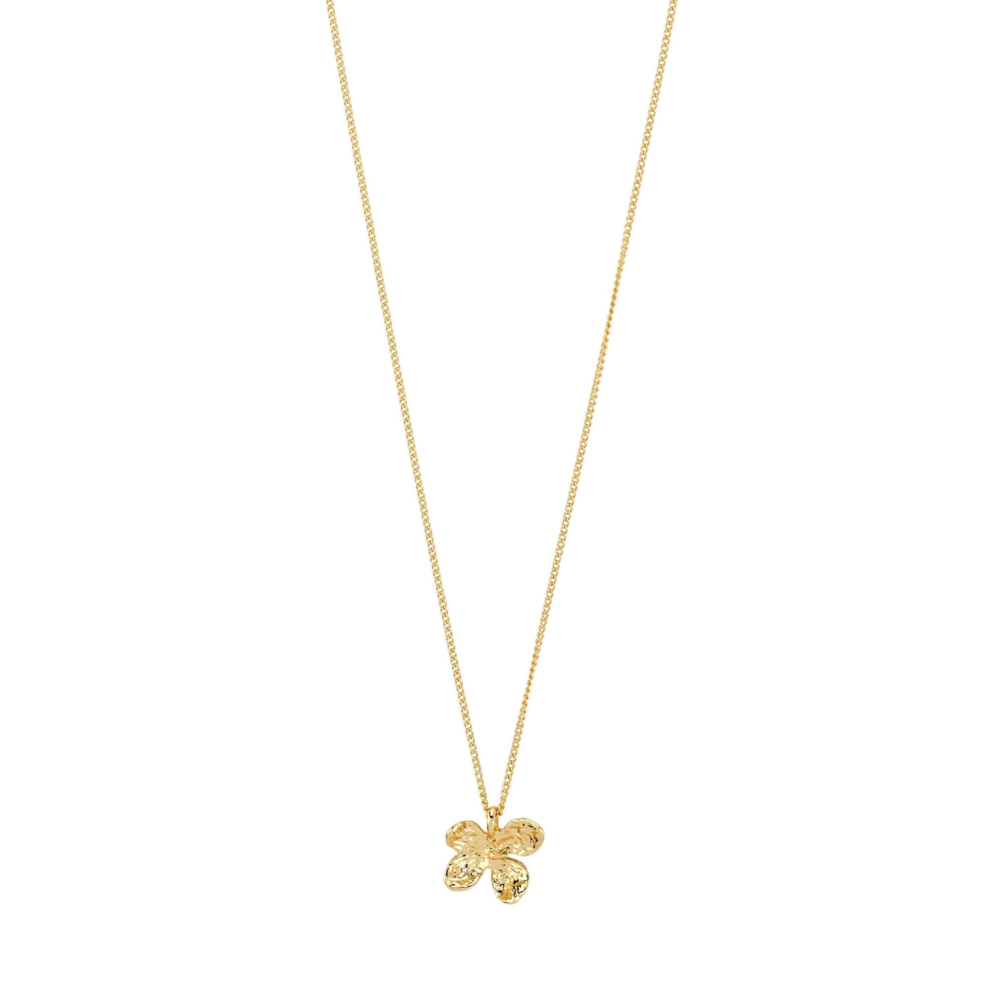 Collier AJANI Pilgrim fait à la main avec pendentif fleur, plaqué or ou argent et 99 % de matériaux recyclés.