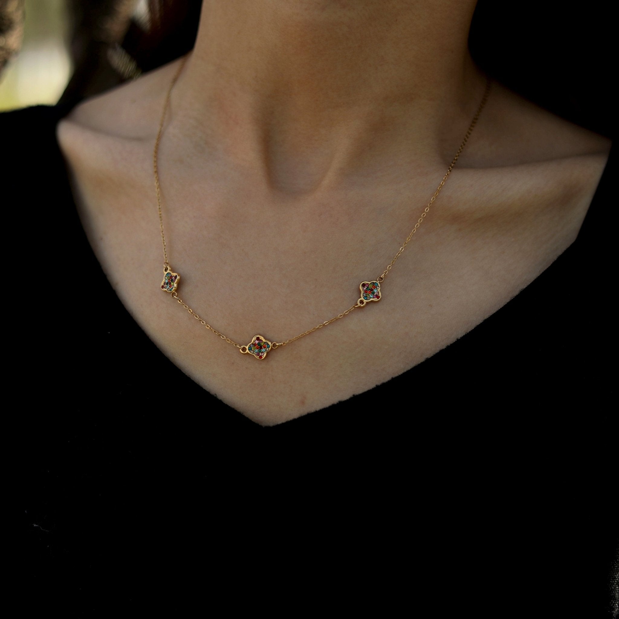 Collier ELLIS | Collier avec charms en zirconia coloré - Les Trouvailles de JustineNECKLACEHACKNEY NINE Jewellery