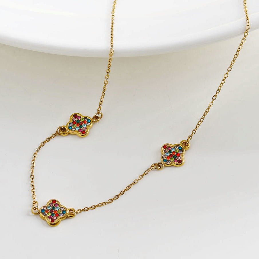 Collier ELLIS | Collier avec charms en zirconia coloré - Les Trouvailles de JustineNECKLACEHACKNEY NINE Jewellery