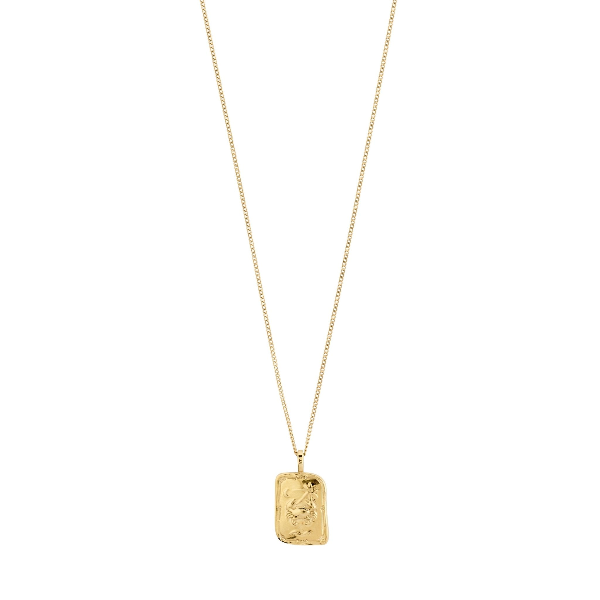 Collier signe du zodiaque Cancer Pilgrim fait à la main avec pendentif réversible, cristaux Preciosa et finition plaquée or ou argent.