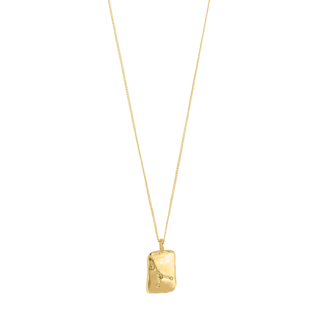 Collier fin plaqué or avec pendentif carré du signe Cancer