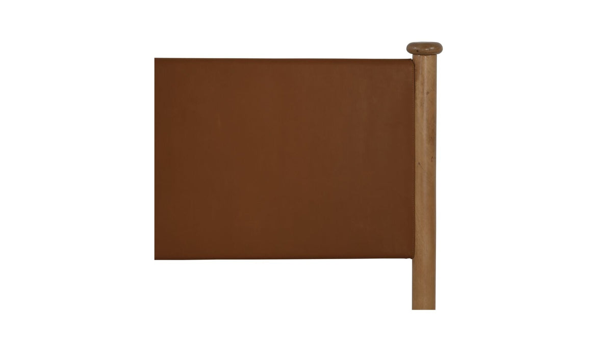 Ensemble de chambre Colton | Lit en cuir et manguier | Style mid-century