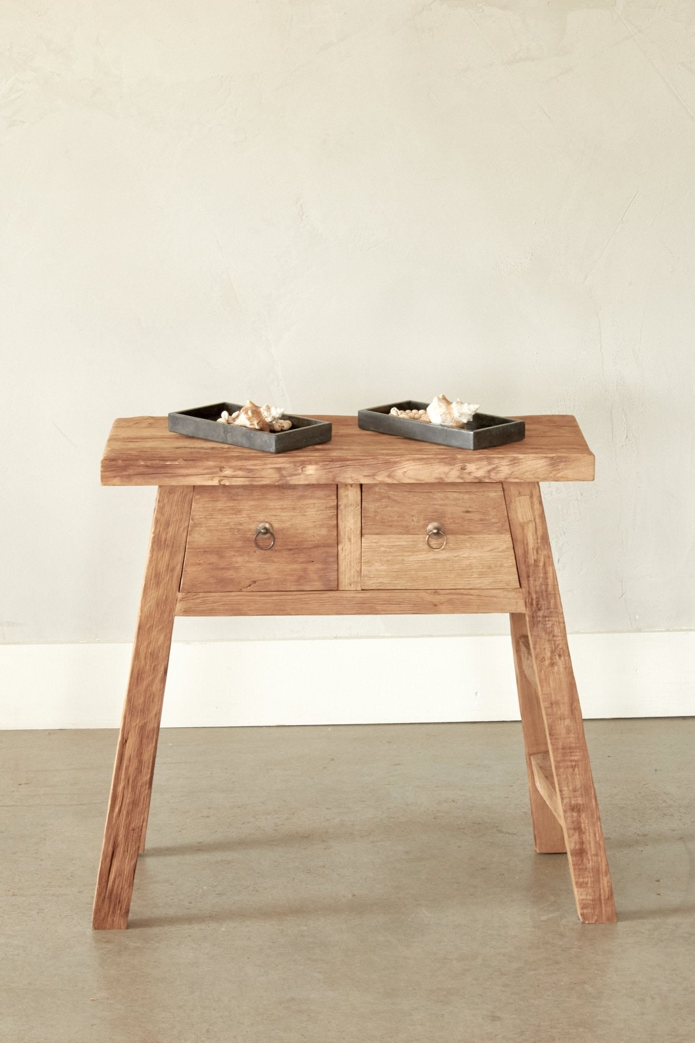 Console A frame en teck recyclé | 2 tiroirs - Les Trouvailles de JustineConsole d'entréeCRUSOË