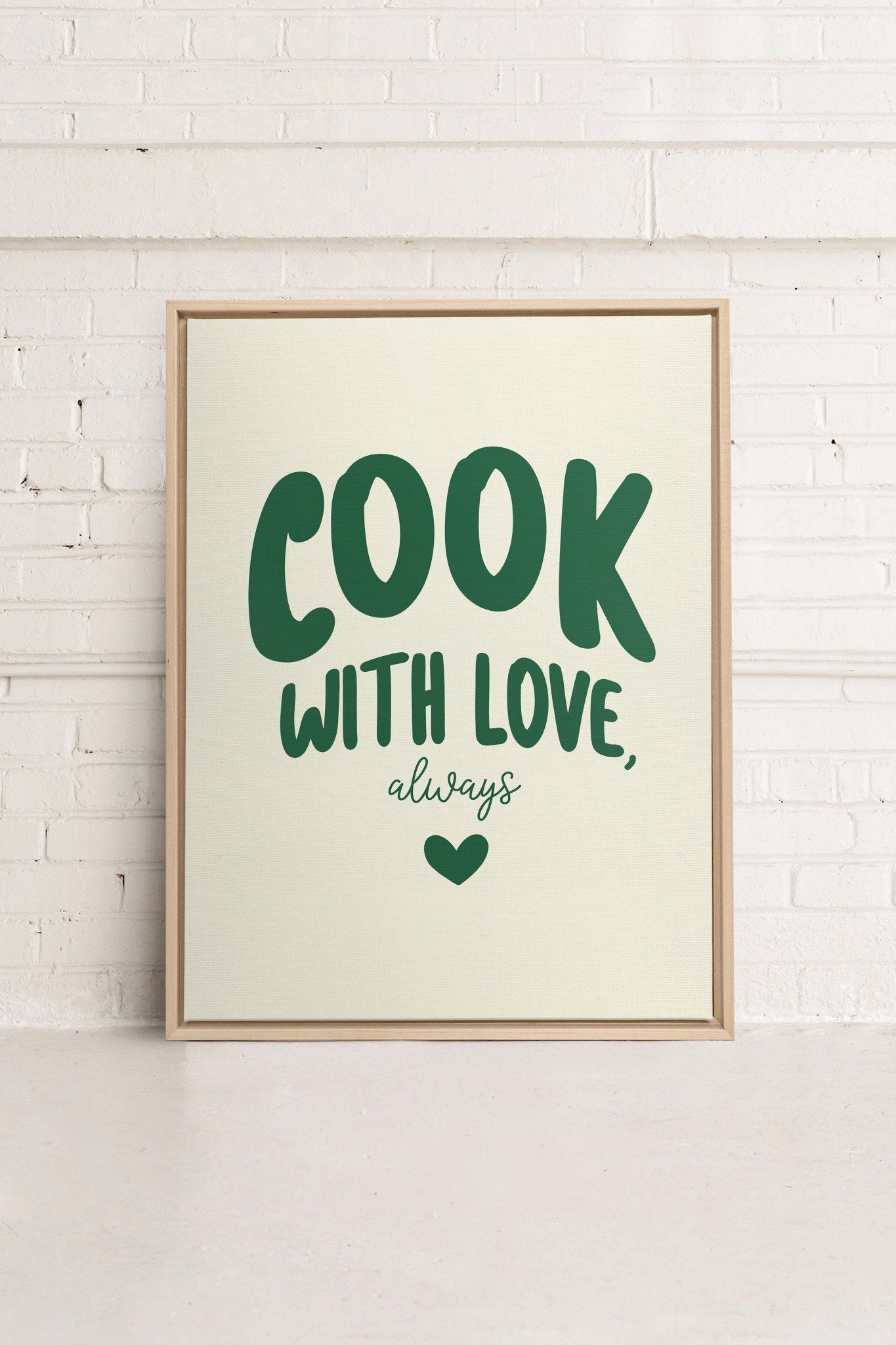 COOK WITH LOVE, Oeuvre sur toile étirée - Les Trouvailles de JustinecanvasOleka Canvas9x12Bois naturel