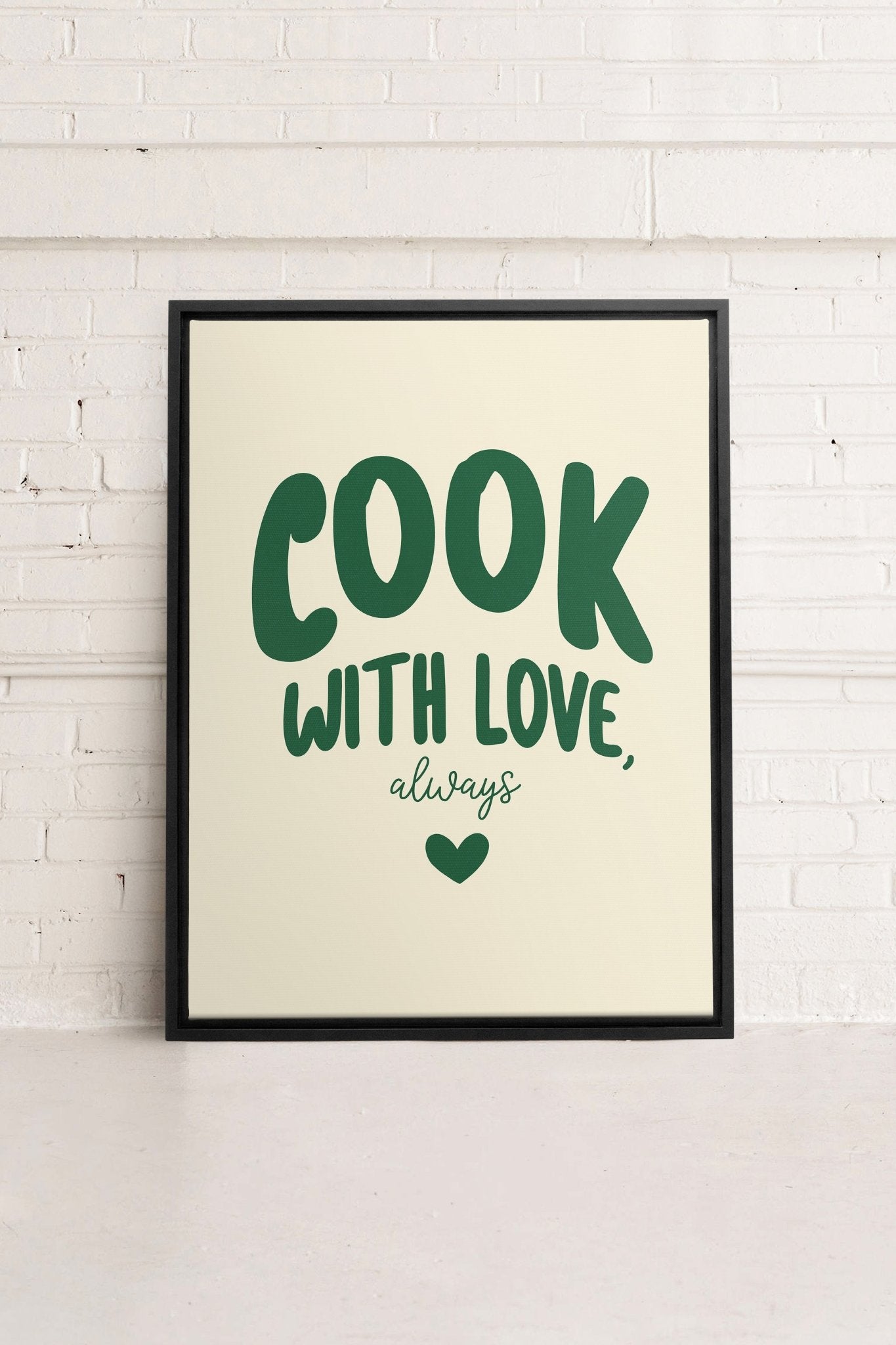 COOK WITH LOVE, Oeuvre sur toile étirée - Les Trouvailles de JustinecanvasOleka Canvas9x12Noir