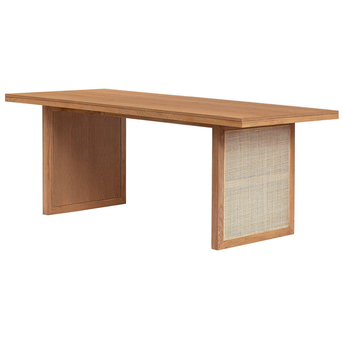 Corwin Dining Table | Oak and Wicker | Handcrafted