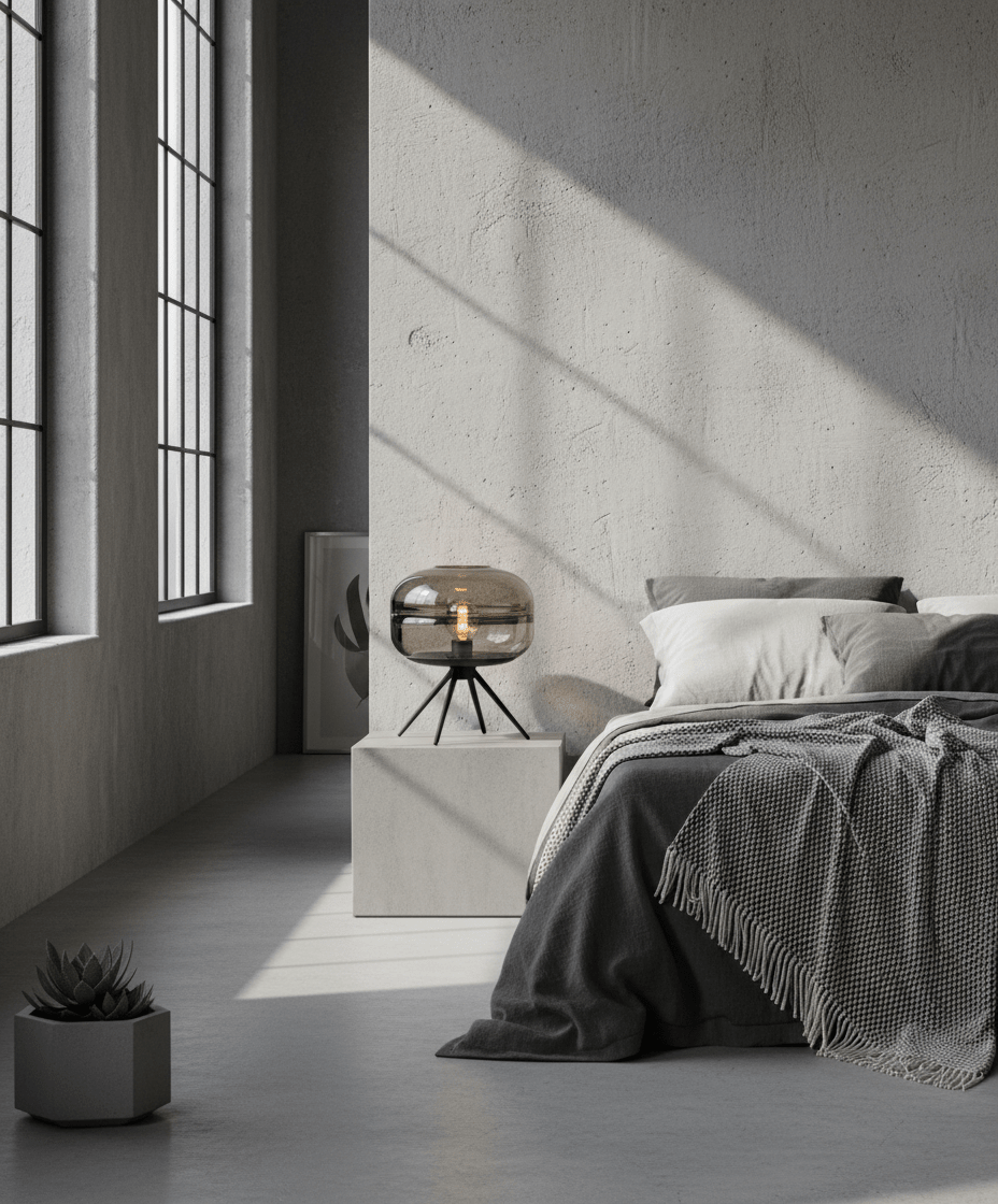 Lampe sphère Cosmic Sphere Altera base trépied en fer forgé